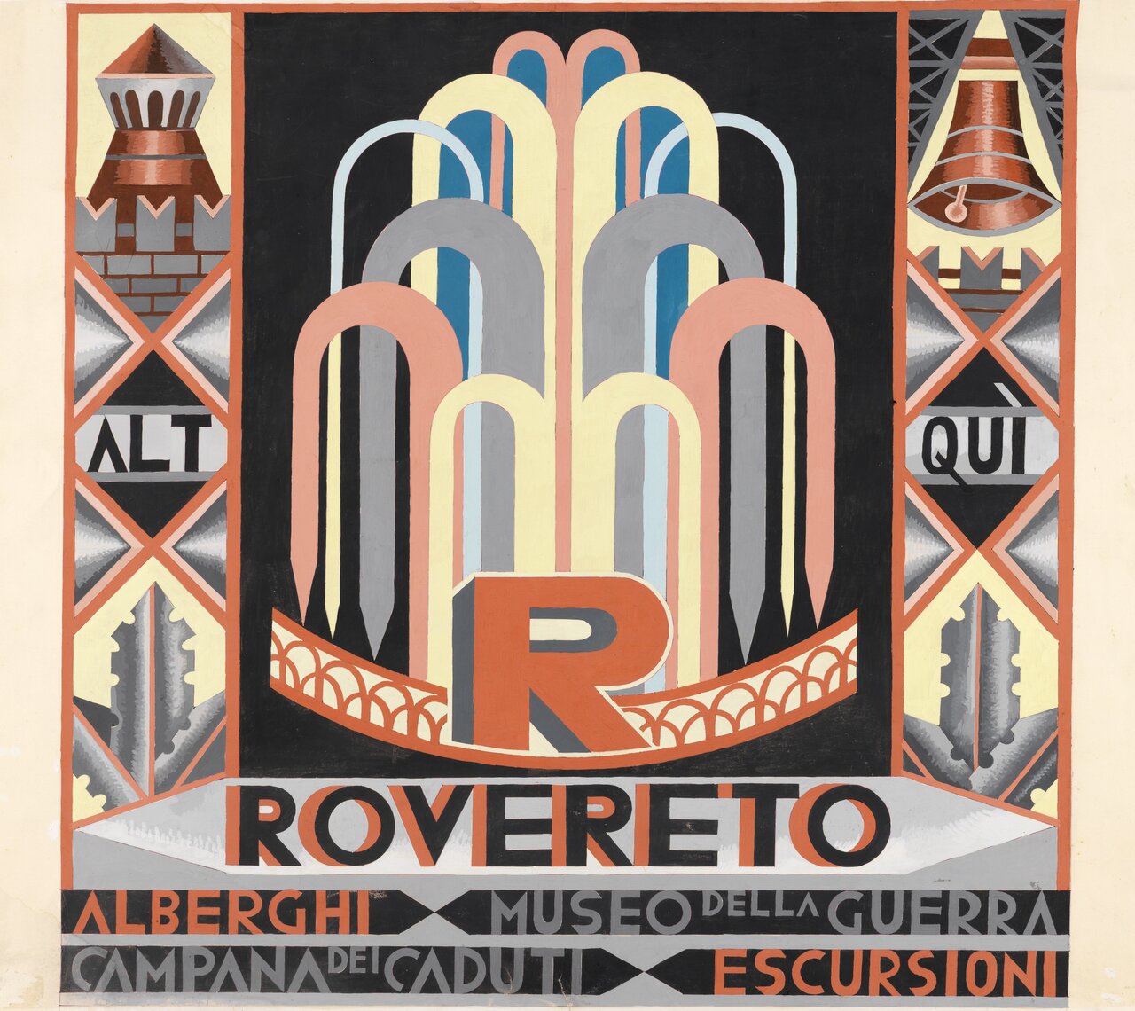 rsz 03 fortunato depero bozzetto per cartello turistico rovereto 1955 mart fondo fortunato depero